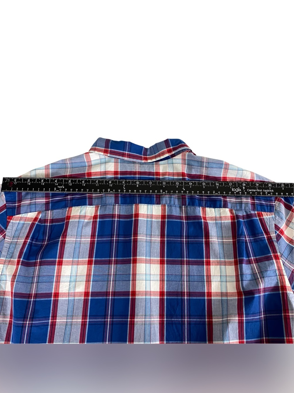 Old Navy Mens The Everyday Shirt Size XL Red White Blue Plaid Button Up Cotton - Picture 12 of 15